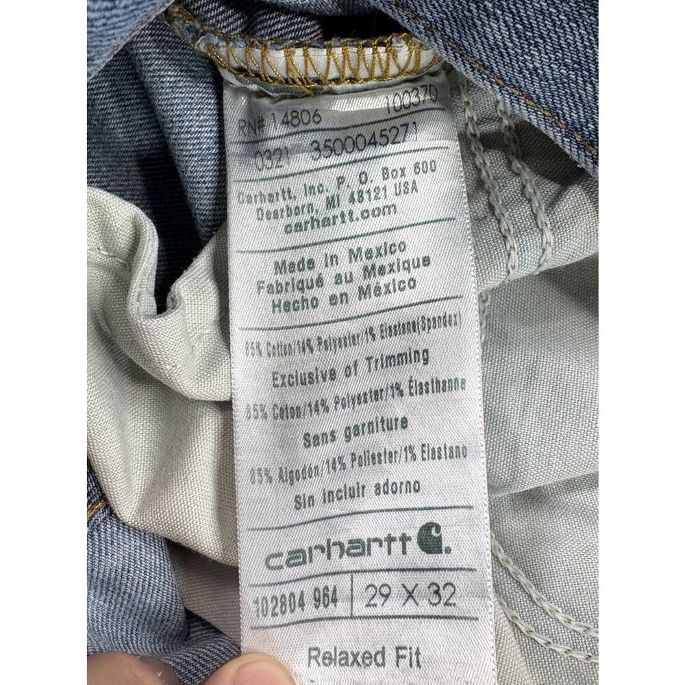 Carhartt Distressed Rugged Flex Relaxed Fit Straight Leg Jeans Blue Men’s 29x32 - Picture 11 of 13